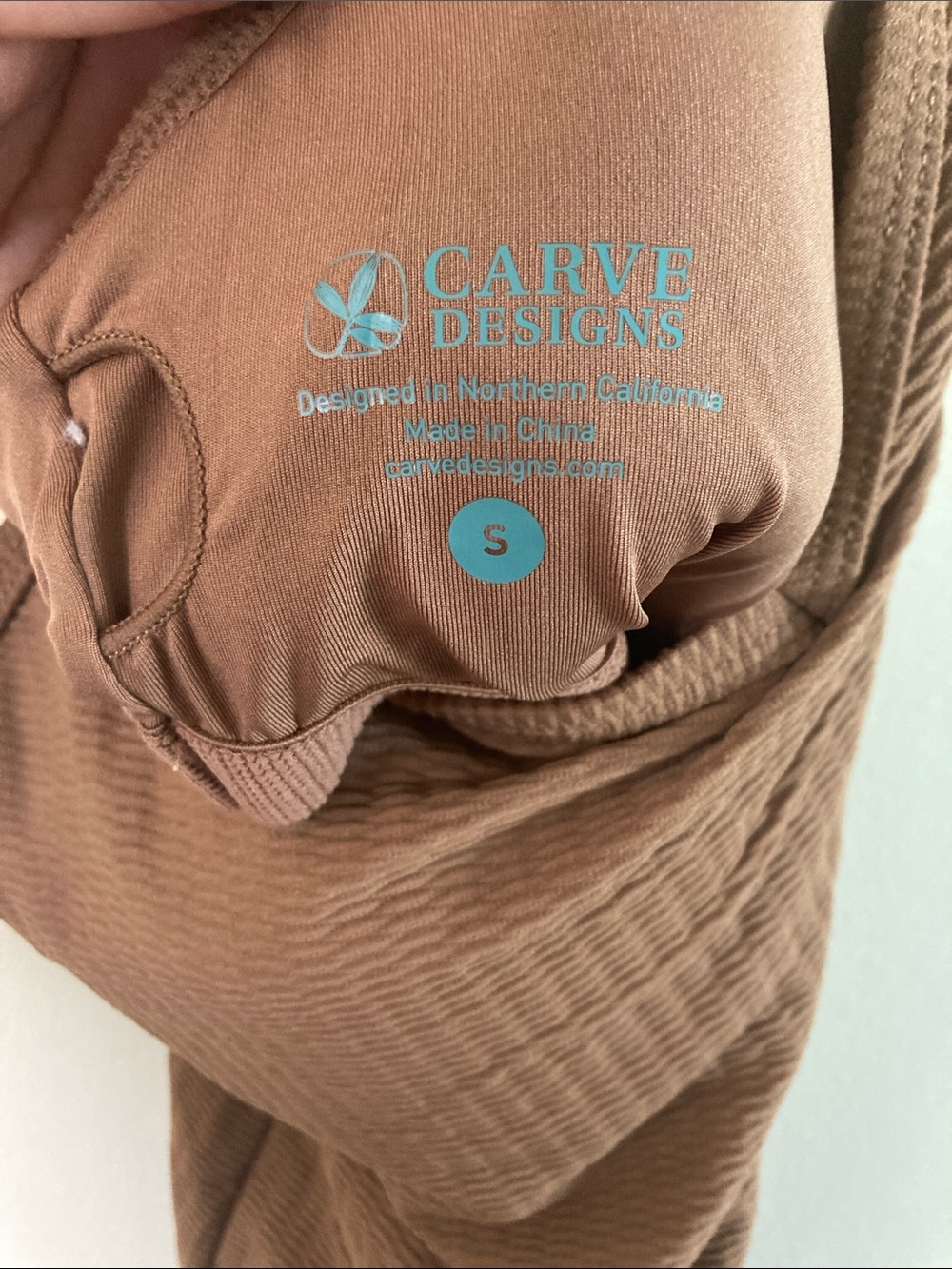 Carve Designs Tan Ribbed V-Neck Racerback Cami - Picture 2 of 7